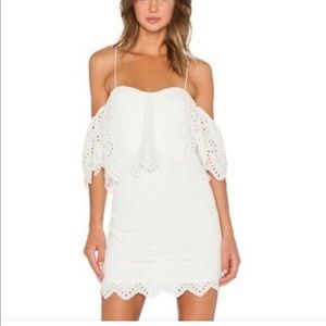 Saylor Ivory Eyelet off the Shoulder dress